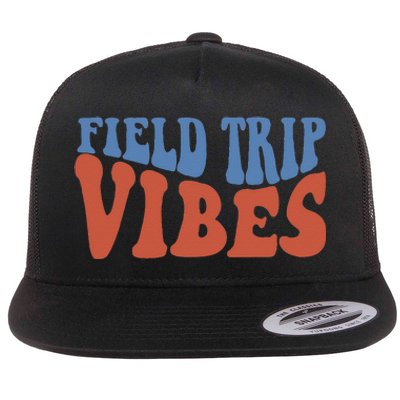 Field Day Field Trip Vibes Students Flat Bill Trucker Hat