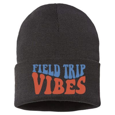 Field Day Field Trip Vibes Students Sustainable Knit Beanie