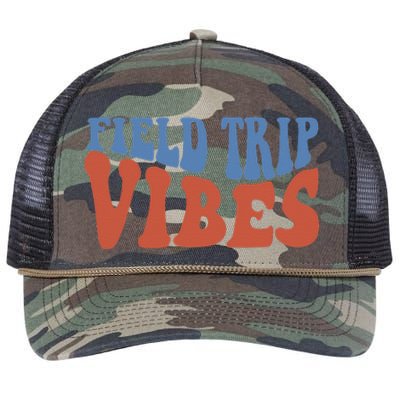 Field Day Field Trip Vibes Students Retro Rope Trucker Hat Cap