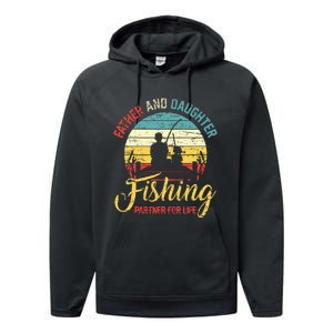 Father Daughter Fishing Partner For Life Retro Matching Dad Performance Fleece Hoodie