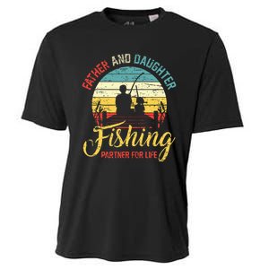 Father Daughter Fishing Partner For Life Retro Matching Dad Cooling Performance Crew T-Shirt