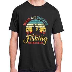 Father Daughter Fishing Partner For Life Retro Matching Dad Adult ChromaSoft Performance T-Shirt