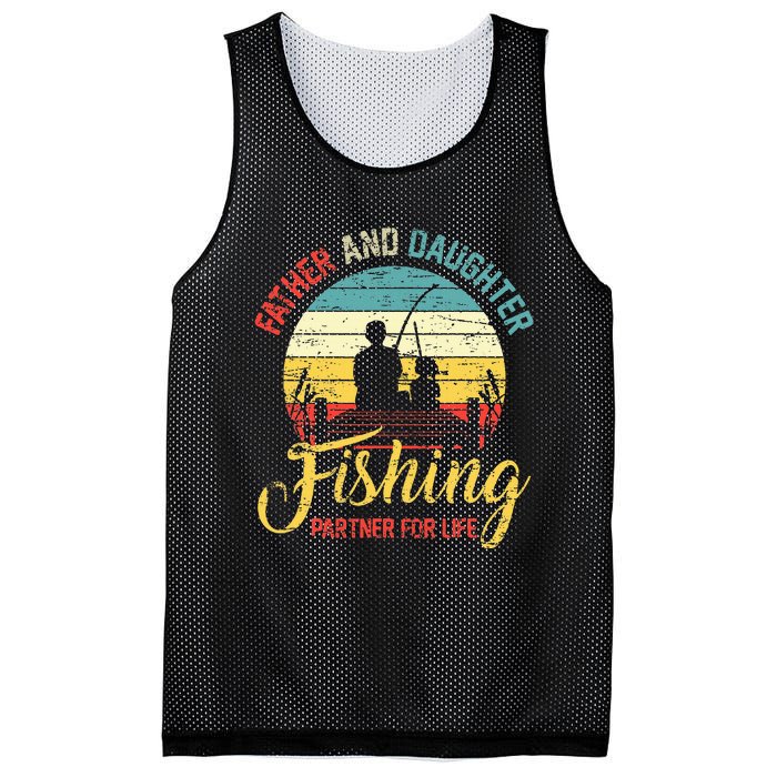 Father Daughter Fishing Partner For Life Retro Matching Dad Mesh Reversible Basketball Jersey Tank