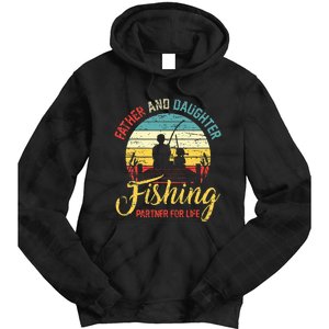 Father Daughter Fishing Partner For Life Retro Matching Dad Tie Dye Hoodie