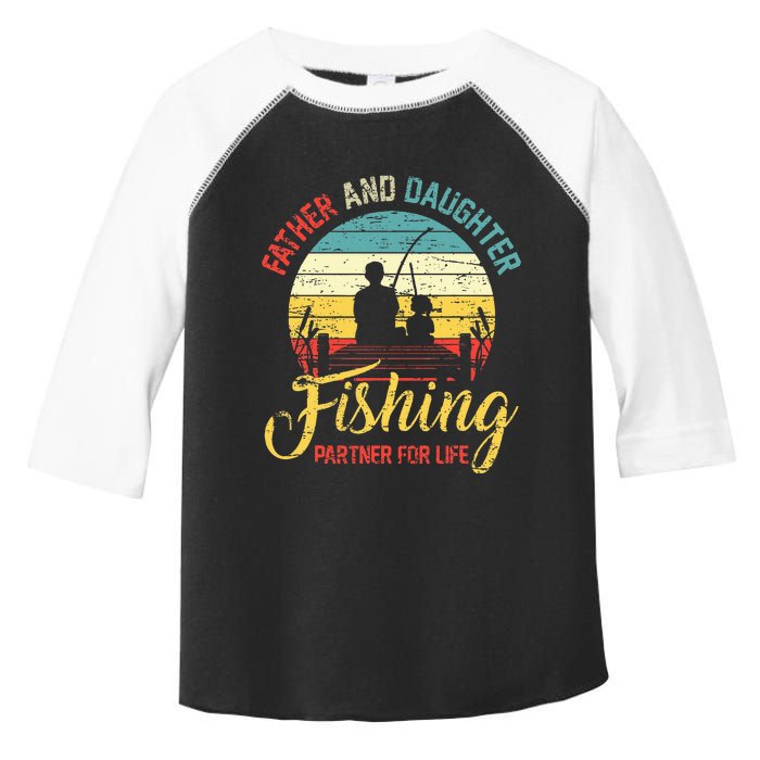 Father Daughter Fishing Partner For Life Retro Matching Dad Toddler Fine Jersey T-Shirt