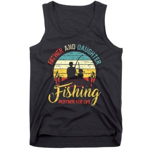 Father Daughter Fishing Partner For Life Retro Matching Dad Tank Top