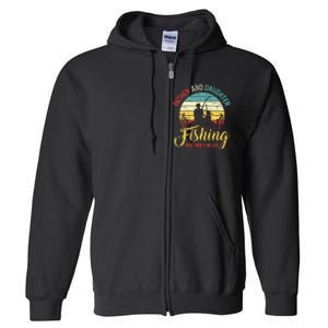 Father Daughter Fishing Partner For Life Retro Matching Dad Full Zip Hoodie