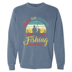 Father Daughter Fishing Partner For Life Retro Matching Dad Garment-Dyed Sweatshirt