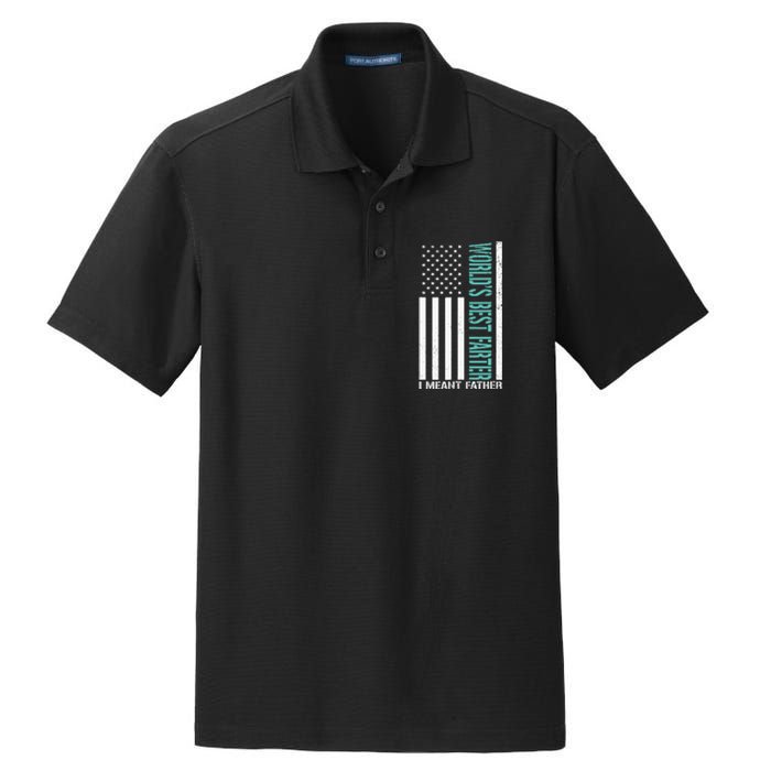 Father's Day Funny World's Best Farter I Mean Father Dry Zone Grid Polo