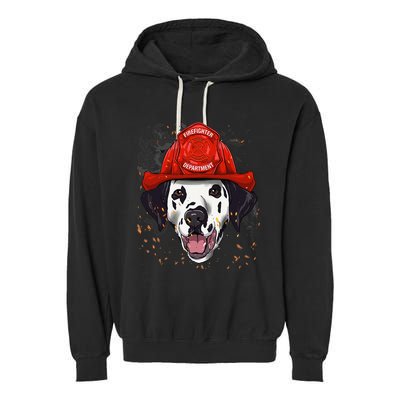 Firefighter Dalmatian Fire Department Fireman Pet Dog Lover Garment-Dyed Fleece Hoodie