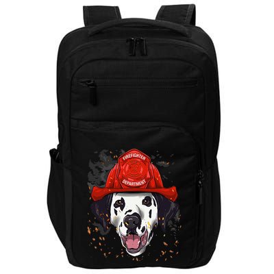 Firefighter Dalmatian Fire Department Fireman Pet Dog Lover Impact Tech Backpack