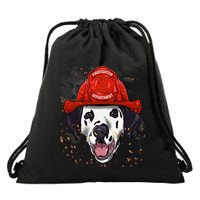 Firefighter Dalmatian Fire Department Fireman Pet Dog Lover Drawstring Bag