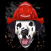 Firefighter Dalmatian Fire Department Fireman Pet Dog Lover Drawstring Bag