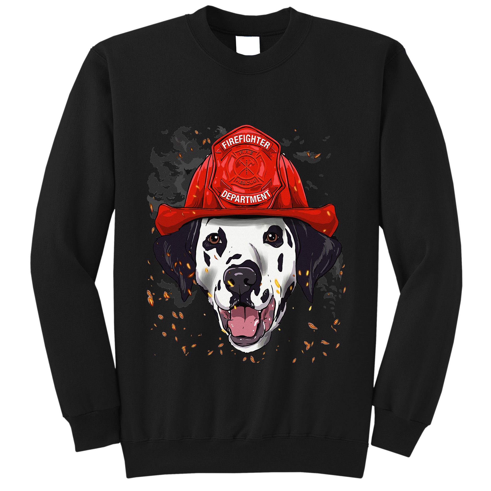 Firefighter Dalmatian Fire Department Fireman Pet Dog Lover Tall Sweatshirt