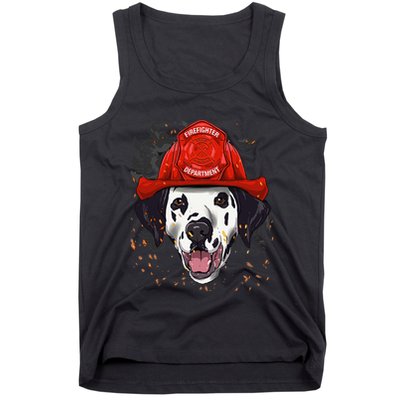 Firefighter Dalmatian Fire Department Fireman Pet Dog Lover Tank Top