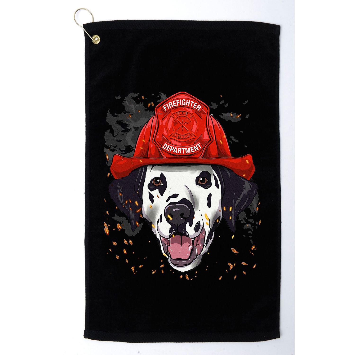 Firefighter Dalmatian Fire Department Fireman Pet Dog Lover Golf Towel