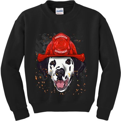 Firefighter Dalmatian Fire Department Fireman Pet Dog Lover Kids Sweatshirt