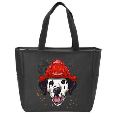 Firefighter Dalmatian Fire Department Fireman Pet Dog Lover Zip Tote Bag