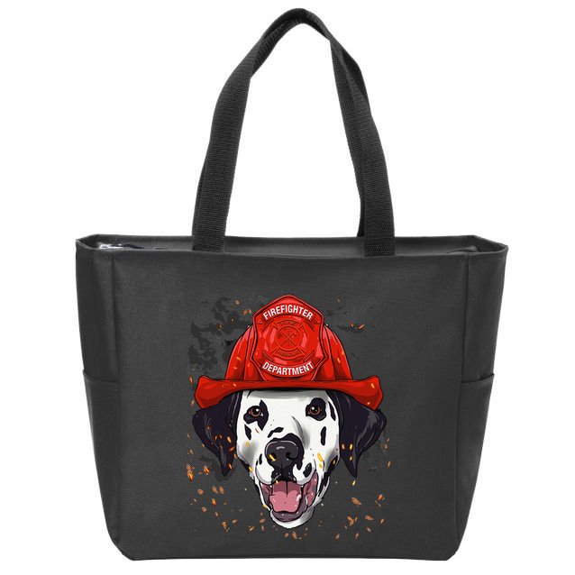 Firefighter Dalmatian Fire Department Fireman Pet Dog Lover Zip Tote Bag
