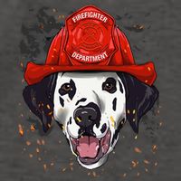 Firefighter Dalmatian Fire Department Fireman Pet Dog Lover Vector Backpack