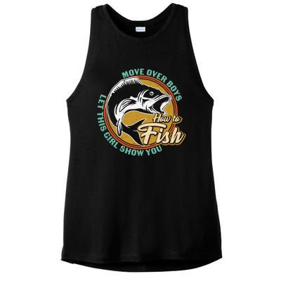 Father's Day Fishing Let This Show You Gift Ladies PosiCharge Tri-Blend Wicking Tank