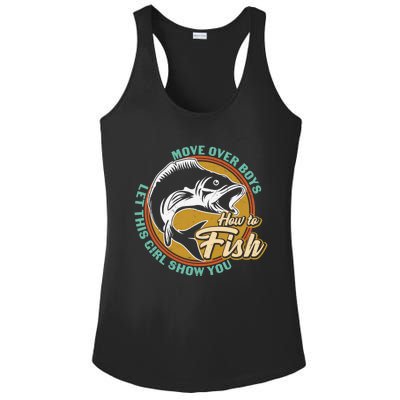 Father's Day Fishing Let This Show You Gift Ladies PosiCharge Competitor Racerback Tank