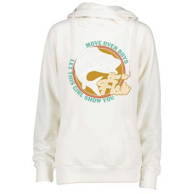 Father's Day Fishing Let This Show You Gift Womens Funnel Neck Pullover Hood