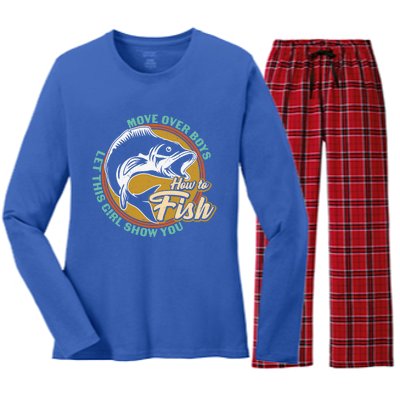 Father's Day Fishing Let This Show You Gift Women's Long Sleeve Flannel Pajama Set 