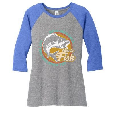 Father's Day Fishing Let This Show You Gift Women's Tri-Blend 3/4-Sleeve Raglan Shirt