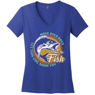 Father's Day Fishing Let This Show You Gift Women's V-Neck T-Shirt