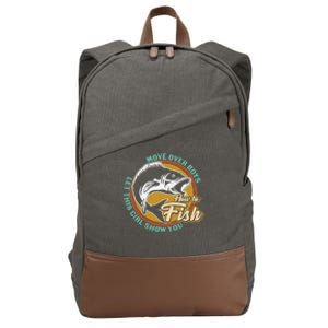 Father's Day Fishing Let This Show You Gift Cotton Canvas Backpack