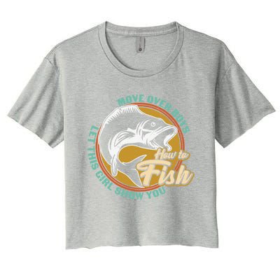 Father's Day Fishing Let This Show You Gift Women's Crop Top Tee