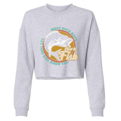 Father's Day Fishing Let This Show You Gift Cropped Pullover Crew