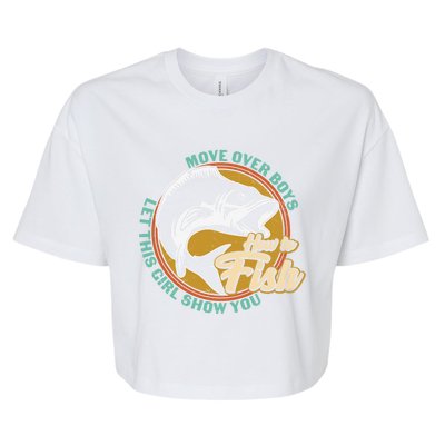 Father's Day Fishing Let This Show You Gift Bella+Canvas Jersey Crop Tee