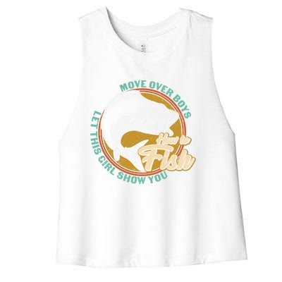 Father's Day Fishing Let This Show You Gift Women's Racerback Cropped Tank