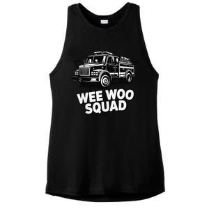 Funny Design For And Adults Wee Woo Squad Fire Truck Ladies PosiCharge Tri-Blend Wicking Tank