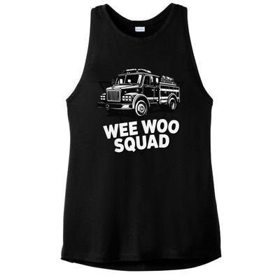 Funny Design For And Adults Wee Woo Squad Fire Truck Ladies PosiCharge Tri-Blend Wicking Tank