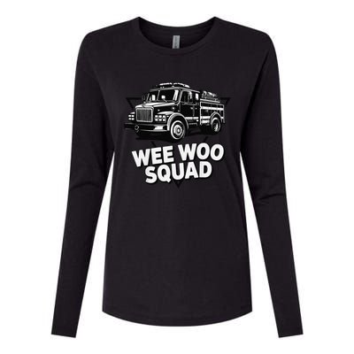 Funny Design For And Adults Wee Woo Squad Fire Truck Womens Cotton Relaxed Long Sleeve T-Shirt