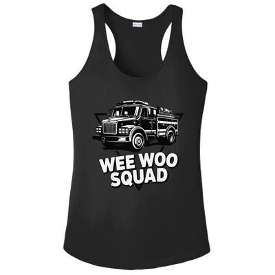 Funny Design For And Adults Wee Woo Squad Fire Truck Ladies PosiCharge Competitor Racerback Tank