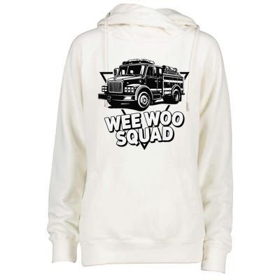 Funny Design For And Adults Wee Woo Squad Fire Truck Womens Funnel Neck Pullover Hood