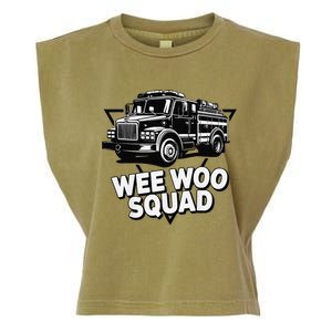 Funny Design For And Adults Wee Woo Squad Fire Truck Garment-Dyed Women's Muscle Tee