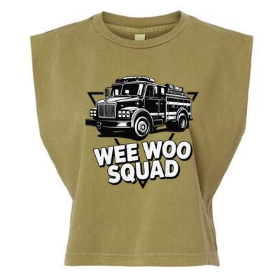 Funny Design For And Adults Wee Woo Squad Fire Truck Garment-Dyed Women's Muscle Tee