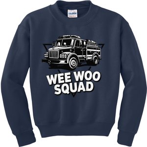 Funny Design For And Adults Wee Woo Squad Fire Truck Kids Sweatshirt