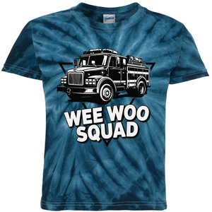 Funny Design For And Adults Wee Woo Squad Fire Truck Kids Tie-Dye T-Shirt