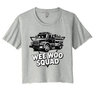 Funny Design For And Adults Wee Woo Squad Fire Truck Women's Crop Top Tee