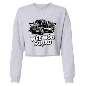 Funny Design For And Adults Wee Woo Squad Fire Truck Cropped Pullover Crew