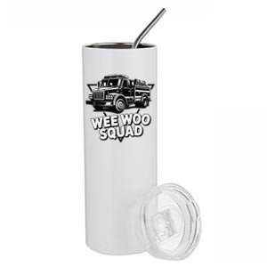 Funny Design For And Adults Wee Woo Squad Fire Truck Stainless Steel Tumbler