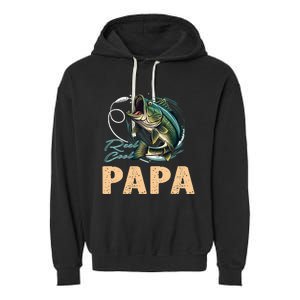 Fathers Day Funny Fisherman Reel Cool Papa Fishing Lover Garment-Dyed Fleece Hoodie