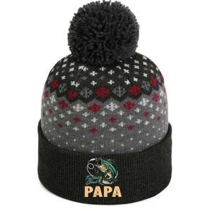 Fathers Day Funny Fisherman Reel Cool Papa Fishing Lover The Baniff Cuffed Pom Beanie