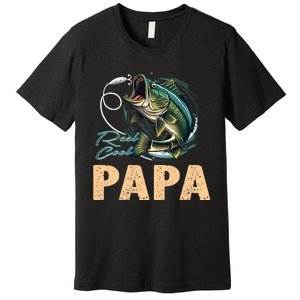 Fathers Day Funny Fisherman Reel Cool Papa Fishing Lover Premium T-Shirt